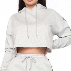 Grey Cropped Aeropostale hoodie